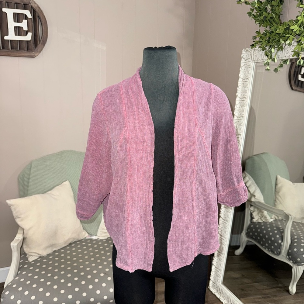 Meo Meli • Italian Linen/Cotton Half Sleeve Cardigan